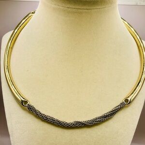 Jewelmint mixed metal gold and silver chain and hard bar necklace. Boho. Chunky